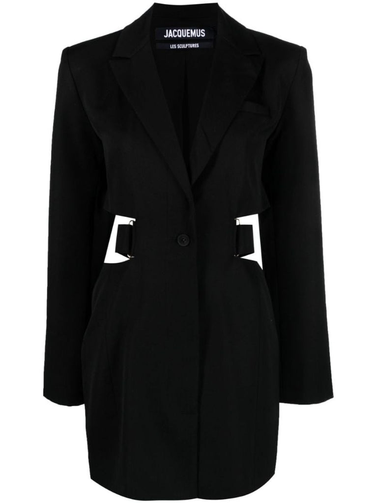 Black Bari Wool Mini Dress