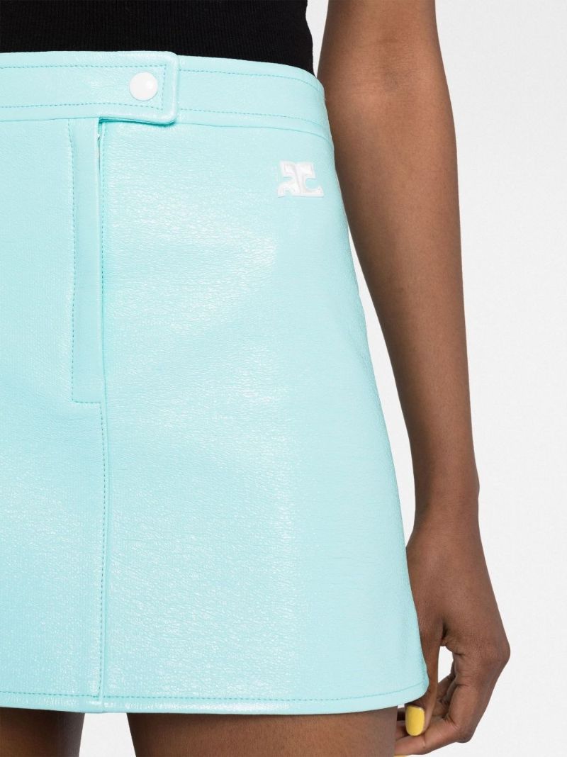 Blue Reedition Vinyl Mini Skirt