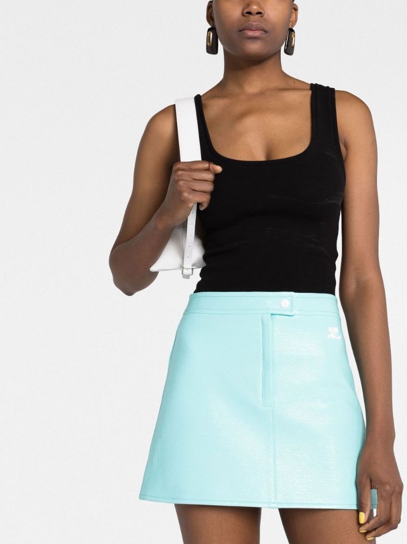 Blue Reedition Vinyl Mini Skirt