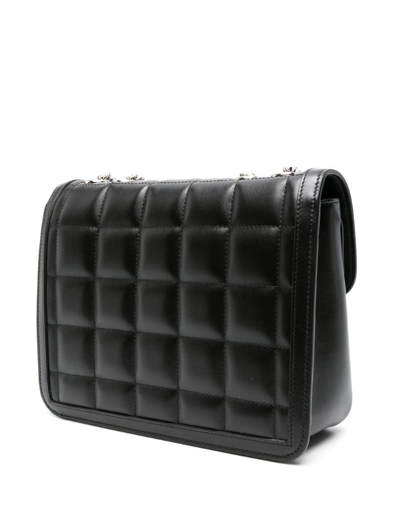 Black Deco Quilted Leather Shoulder Bag
