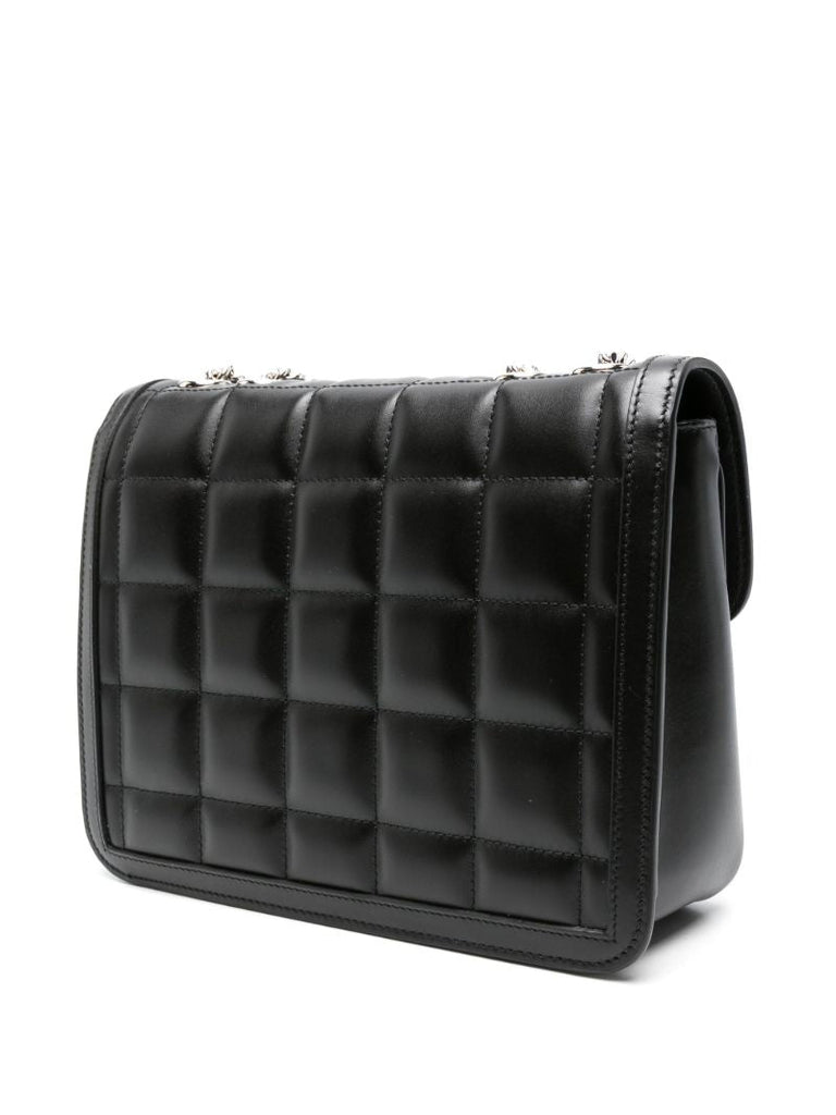 Black Deco Quilted Leather Shoulder Bag