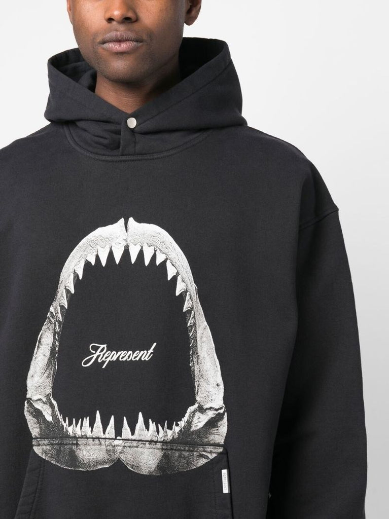 Black Shark Jaws Cotton Hoodie