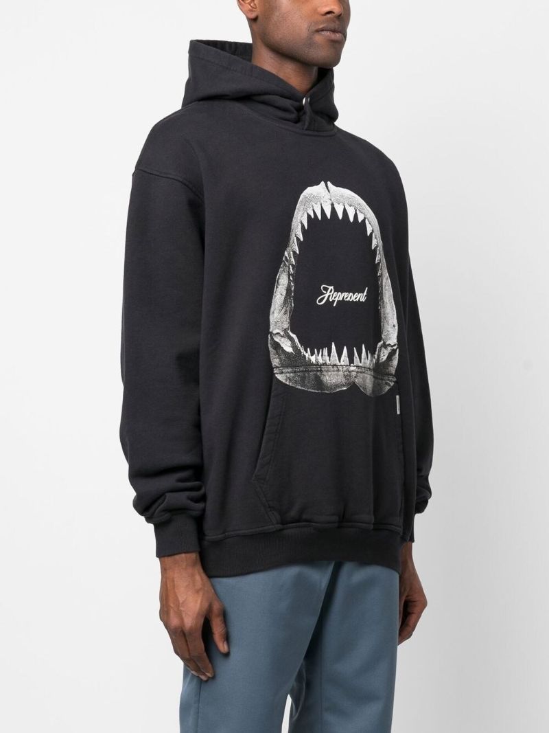 Black Shark Jaws Cotton Hoodie
