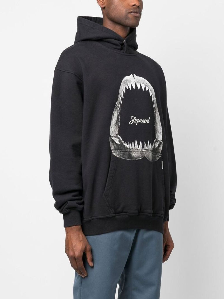 Black Shark Jaws Cotton Hoodie