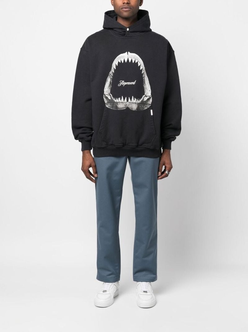 Black Shark Jaws Cotton Hoodie