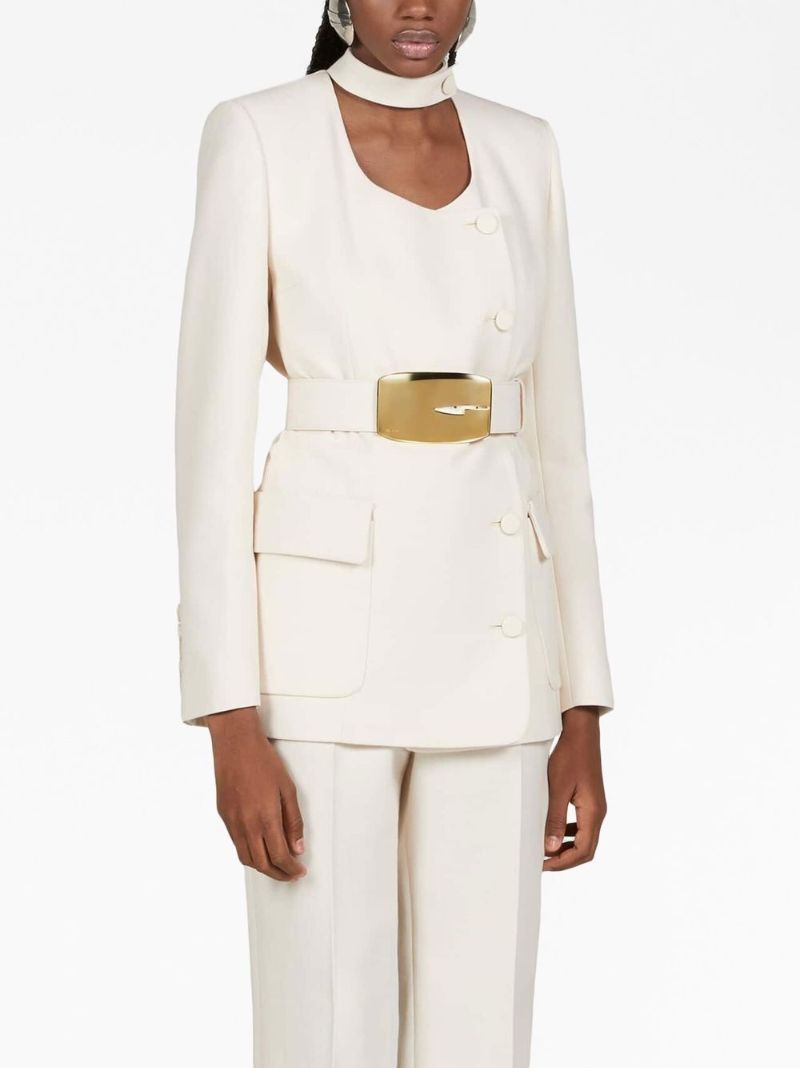 White Wool CrÃ_x0083_Âªpe Jacket