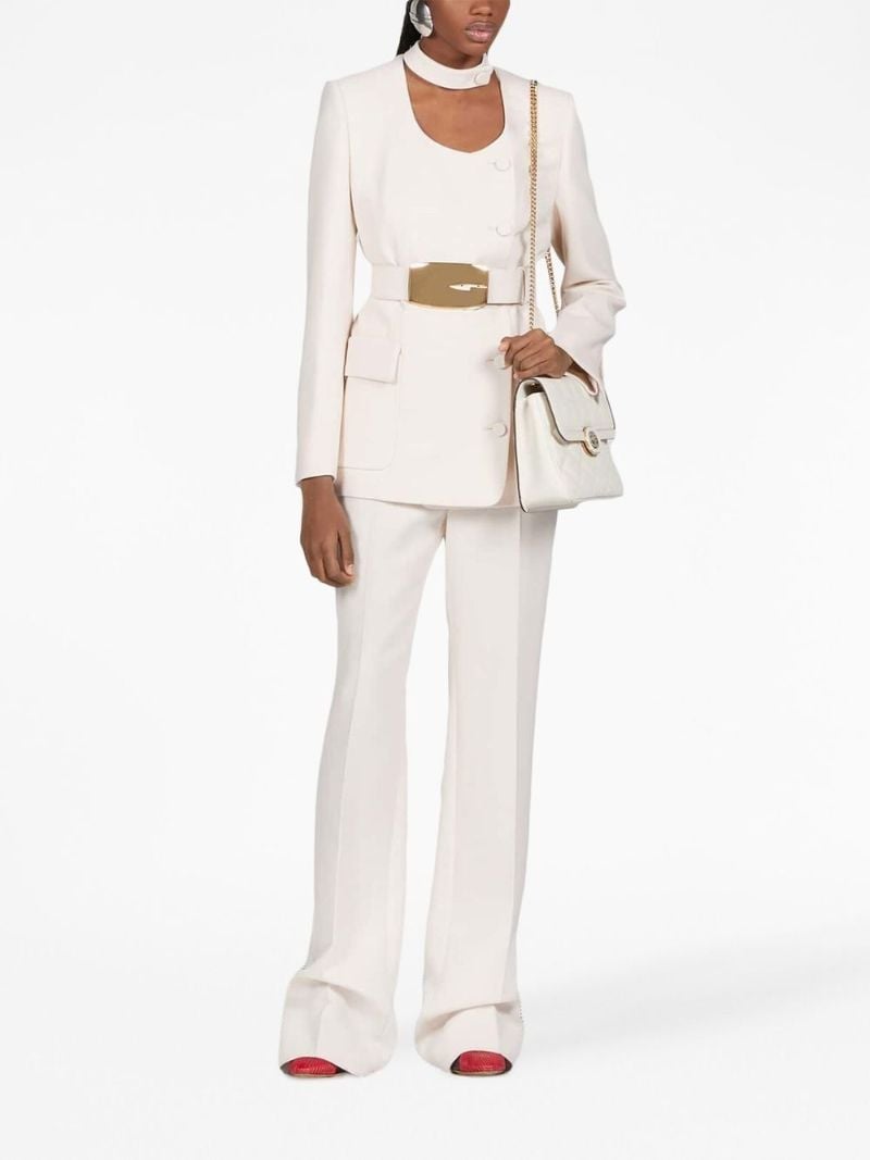 White Wool CrÃ_x0083_Âªpe Jacket