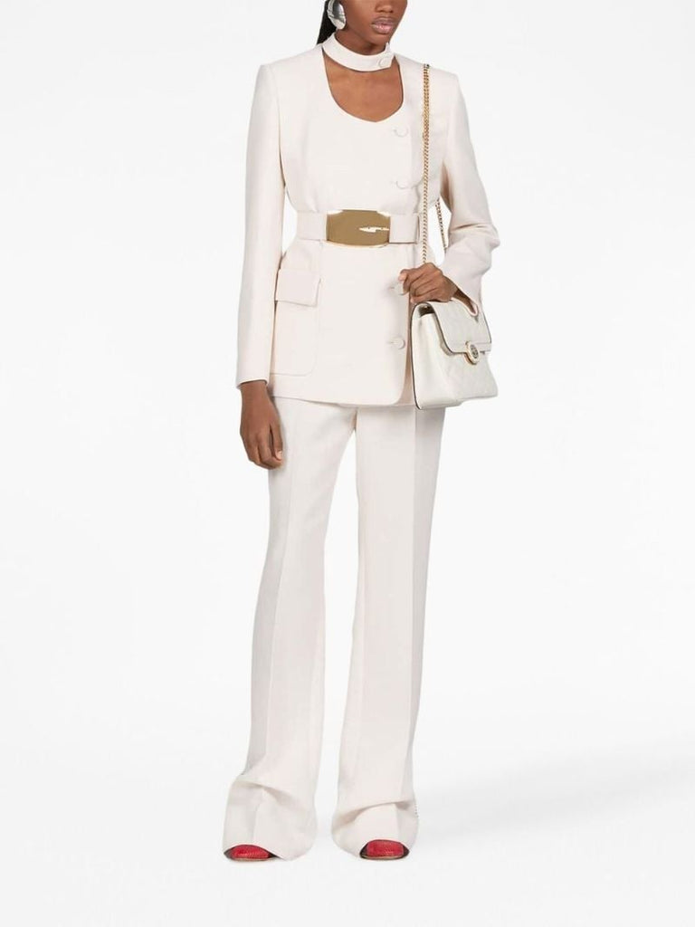 White Wool CrÃ_x0083_Âªpe Jacket