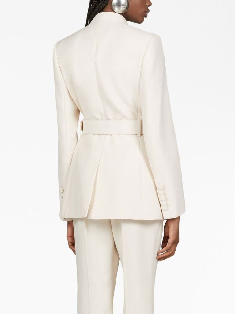 White Wool CrÃ_x0083_Âªpe Jacket