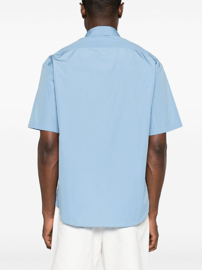 Blue Logo Embroidered Short Sleeve Shirt
