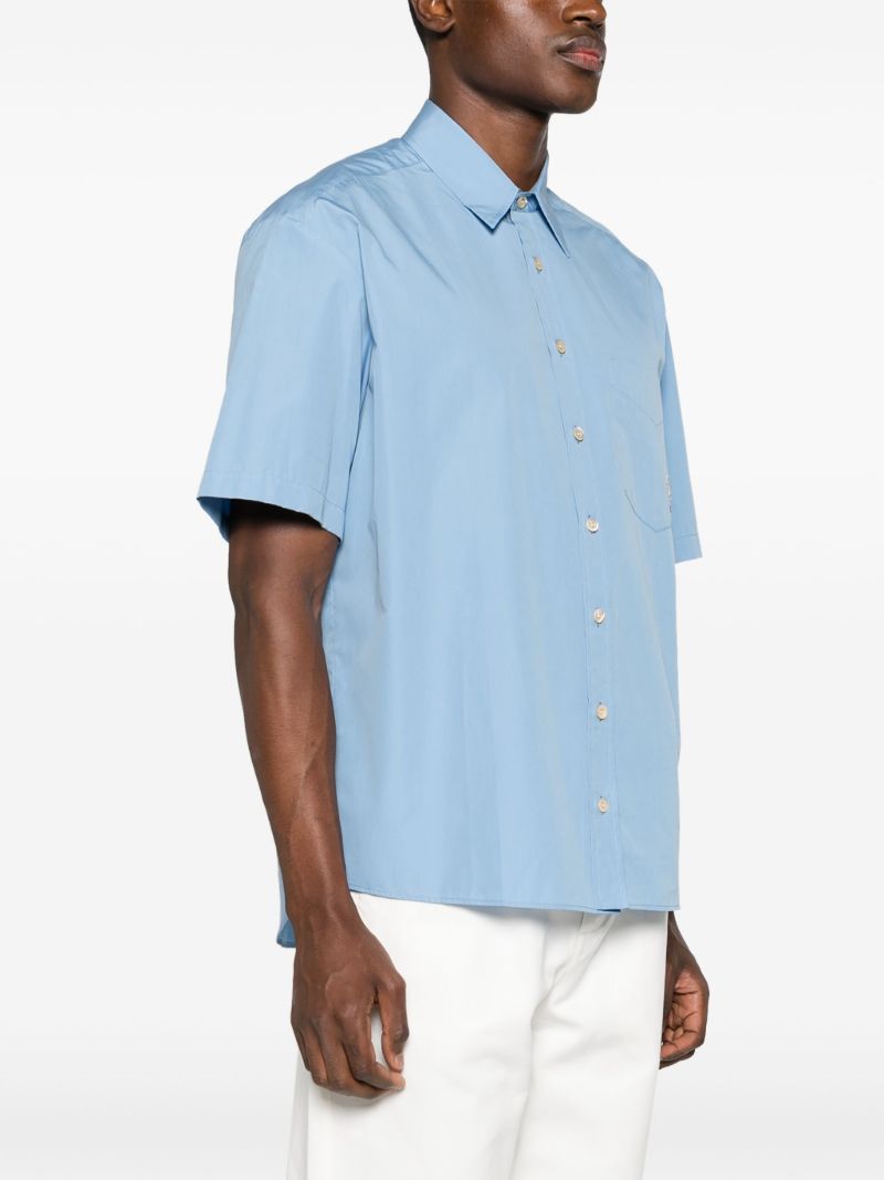 Blue Logo Embroidered Short Sleeve Shirt