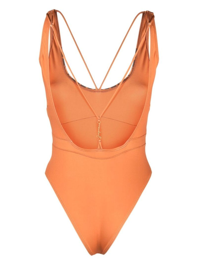 Orange Le Maillot Signature Printed Swimsuit