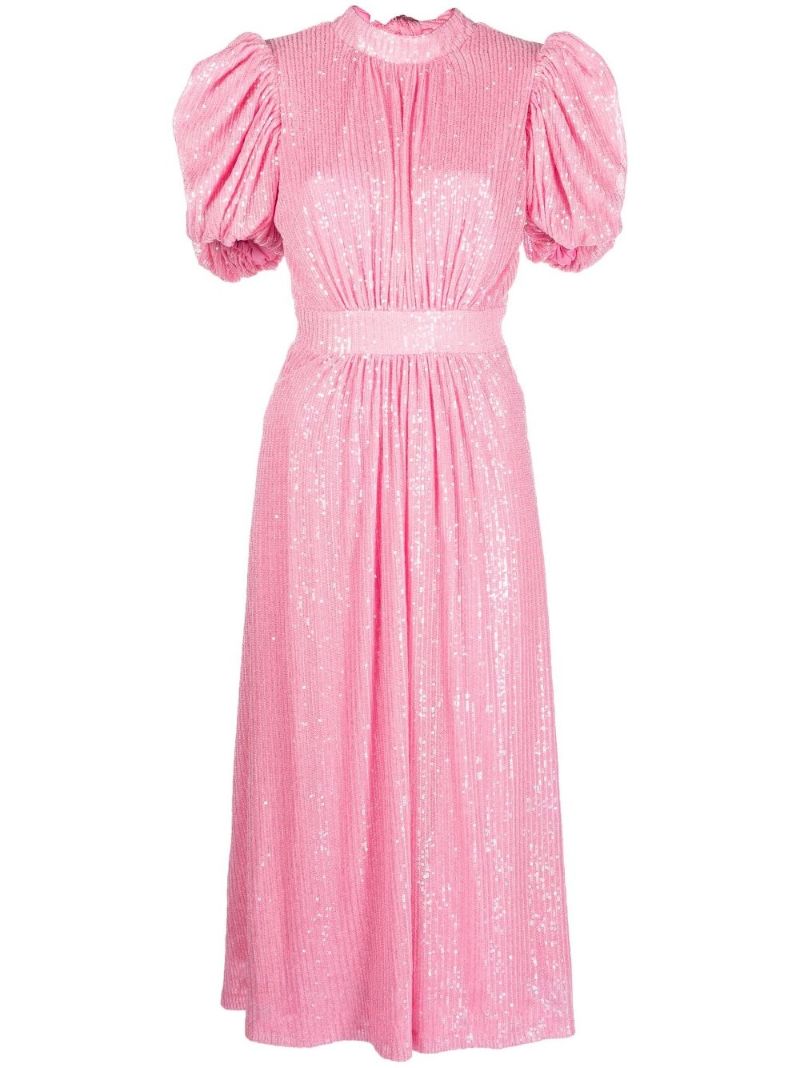 Pink Noon PlissÃ_x0083_Â© Midi Dress