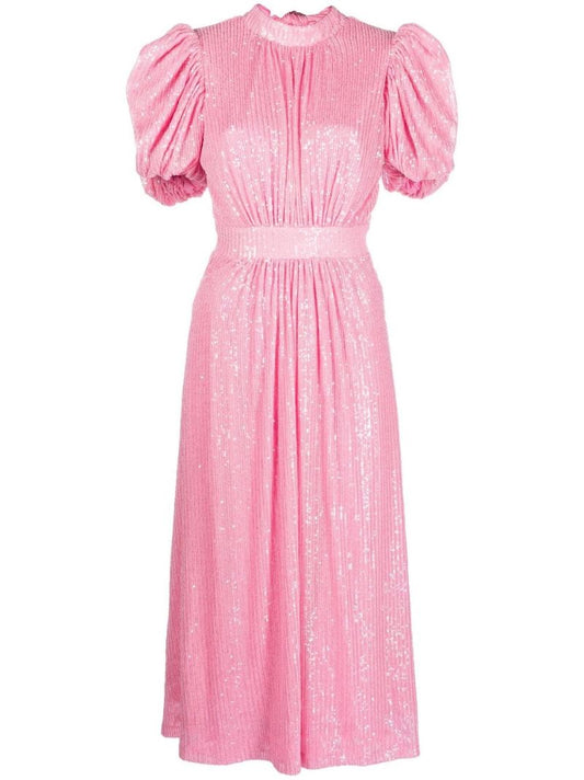 Pink Noon PlissÃ_x0083_Â© Midi Dress