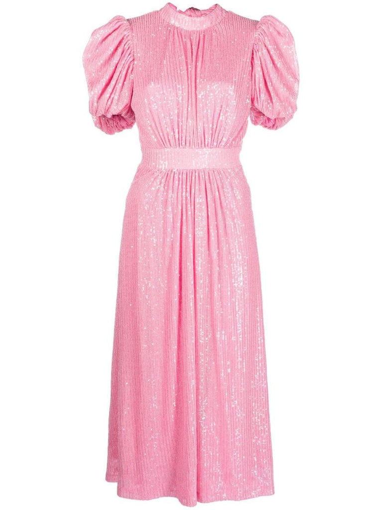 Pink Noon PlissÃ_x0083_Â© Midi Dress