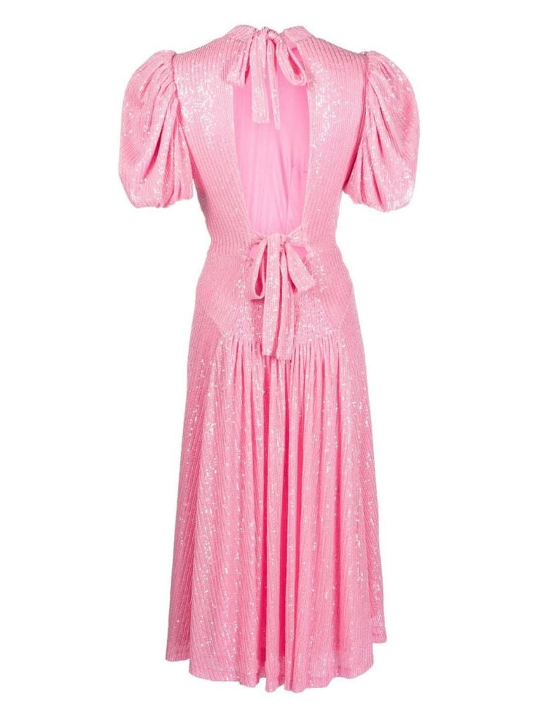 Pink Noon PlissÃ_x0083_Â© Midi Dress