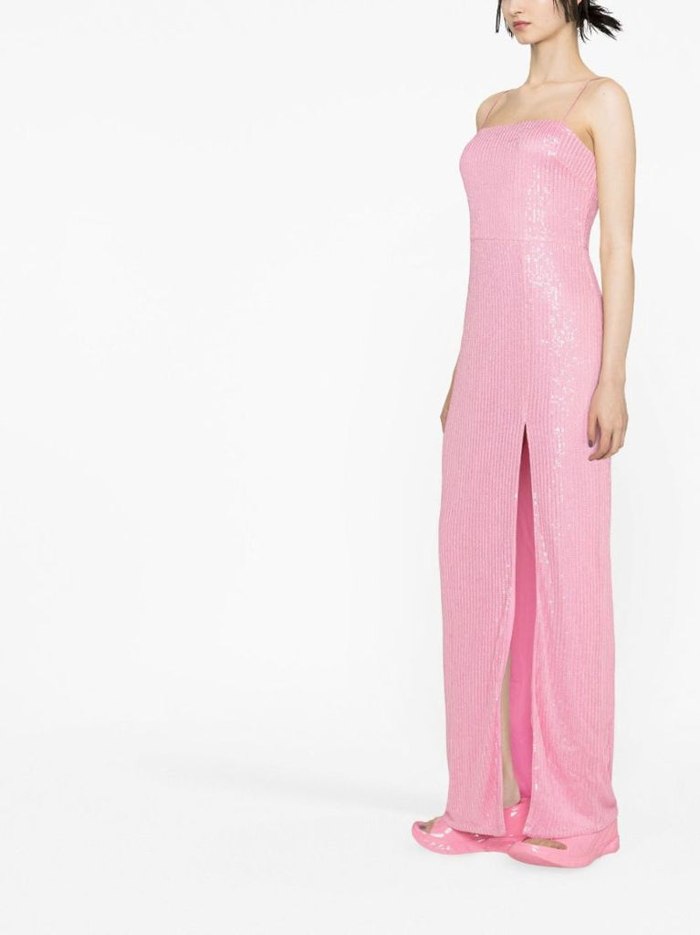 Pink Sequinned Maxi Dress
