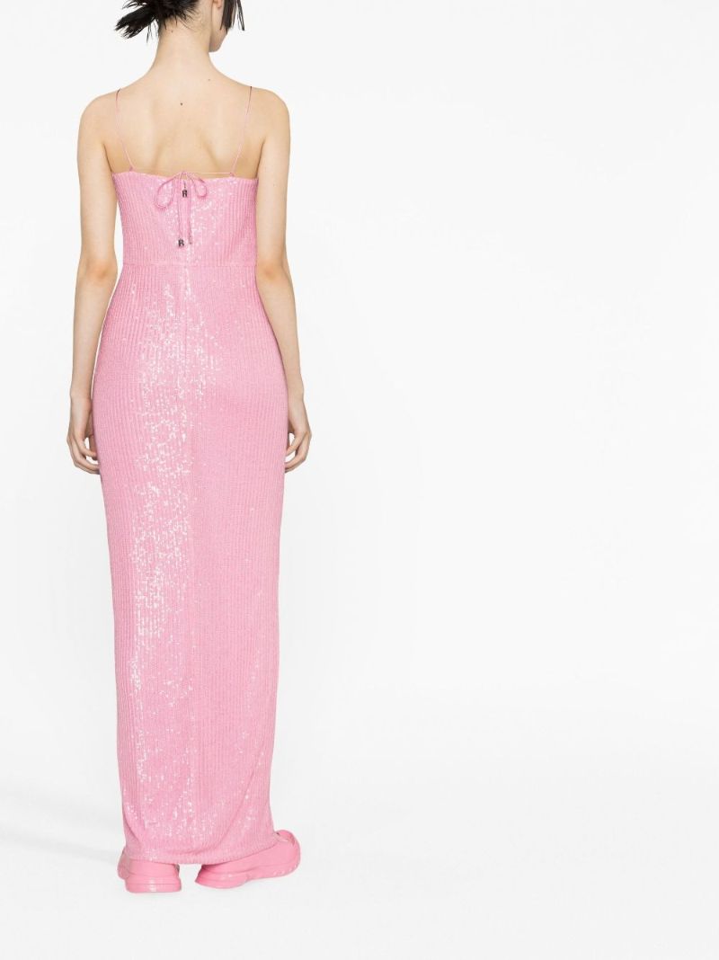 Pink Sequinned Maxi Dress