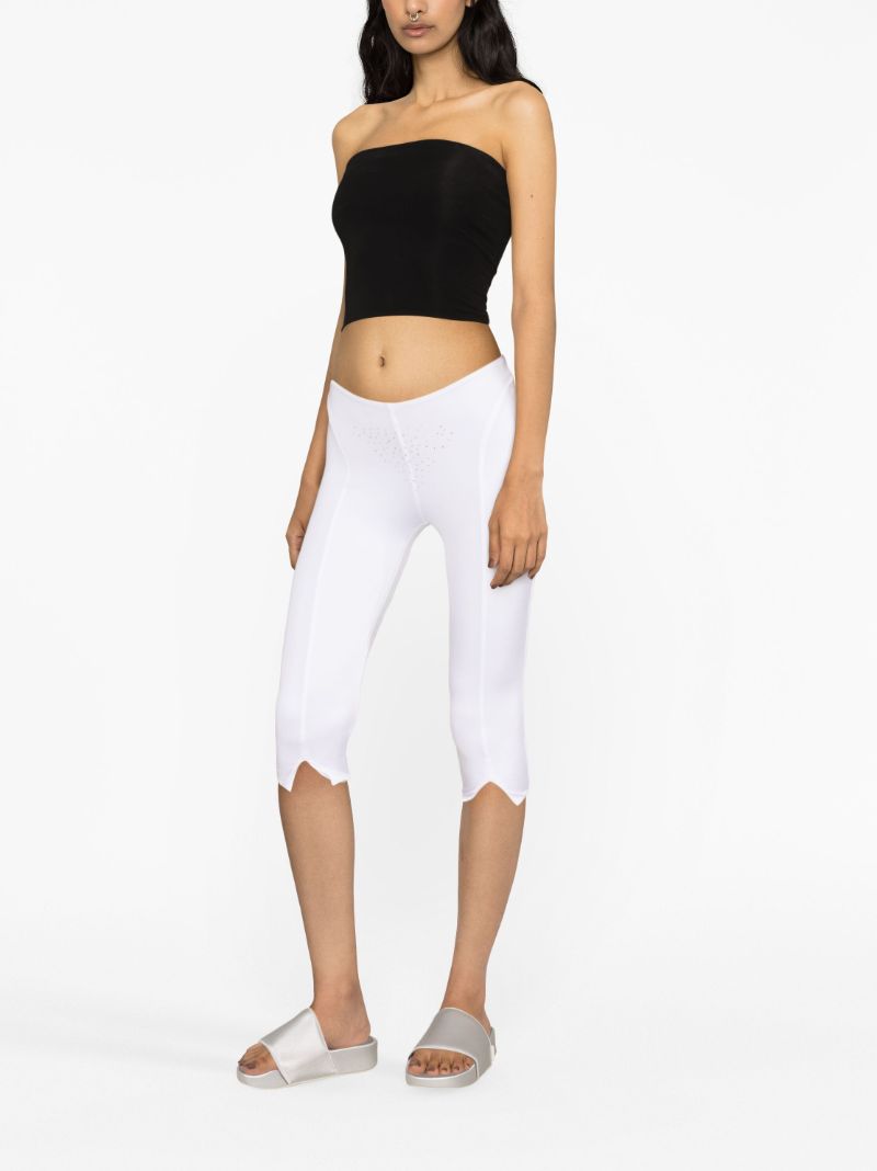 White Crystal-embellished Shorts