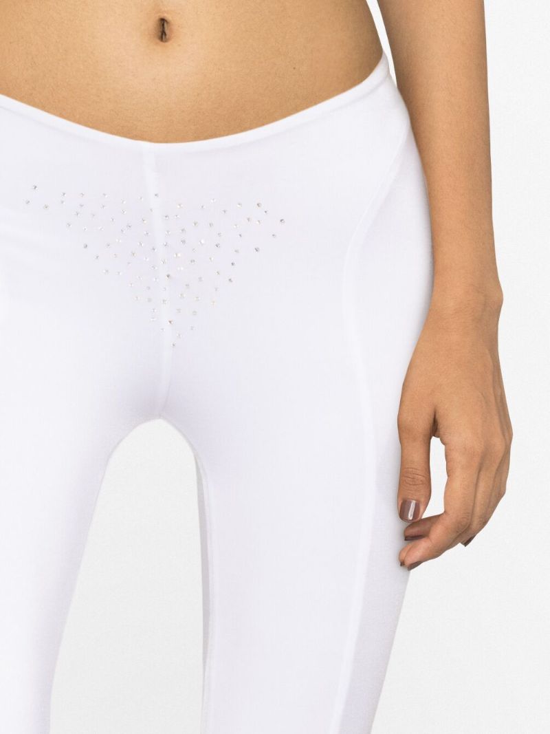 White Crystal-embellished Shorts