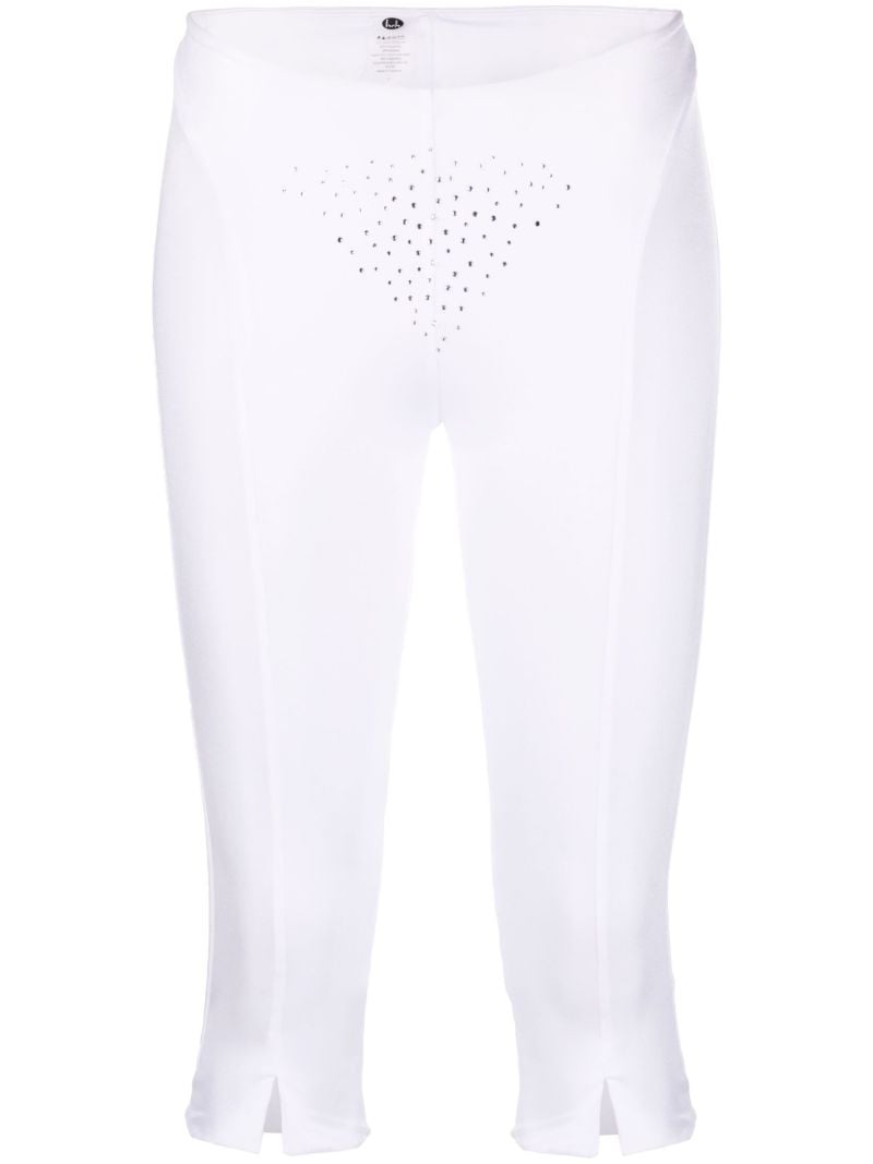 White Crystal-embellished Shorts