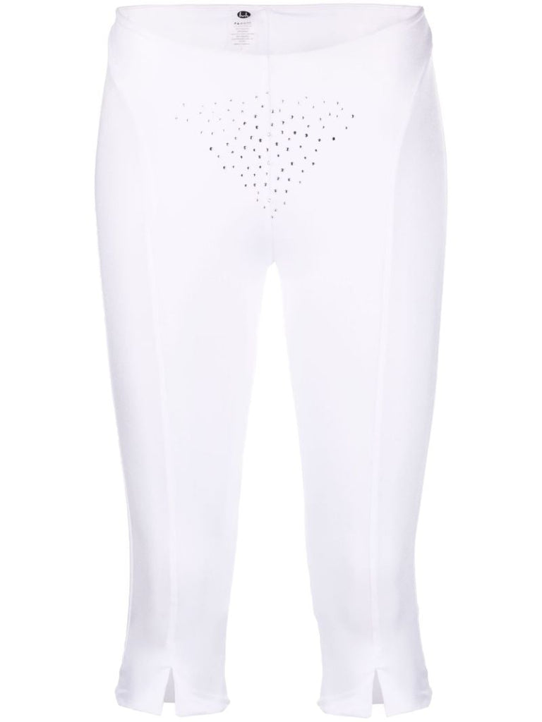 White Crystal-embellished Shorts