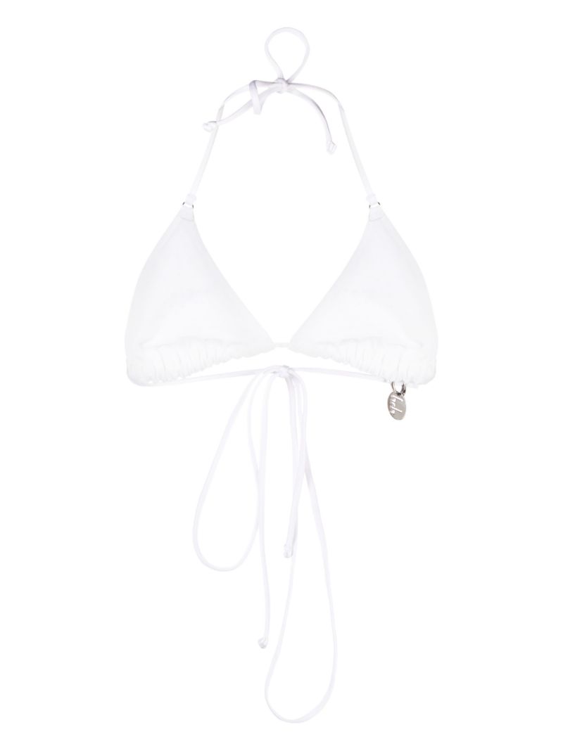 White Crystal Triangle Bikini Top