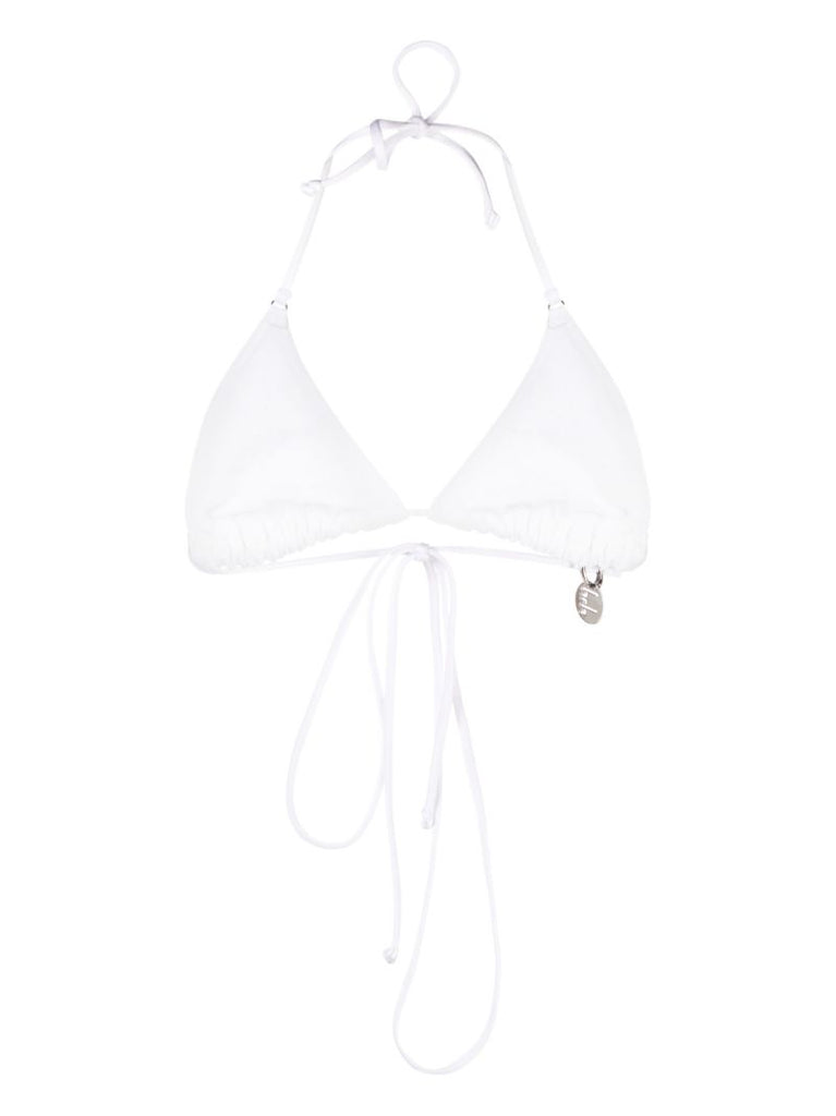 White Crystal Triangle Bikini Top