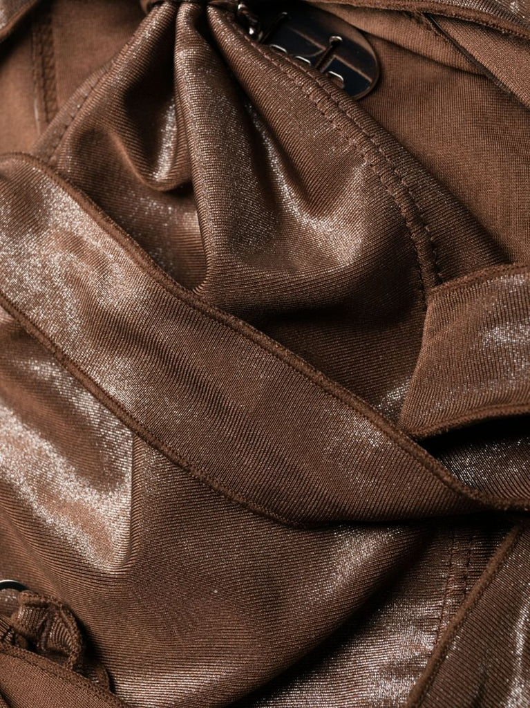 Brown Metallic Bandeau Bikini Top