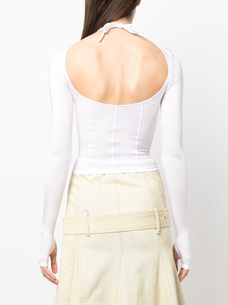 White Crystal Cut-out Rash Guard Top