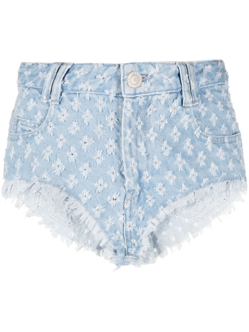 Blue Eneida Denim Mini Shorts