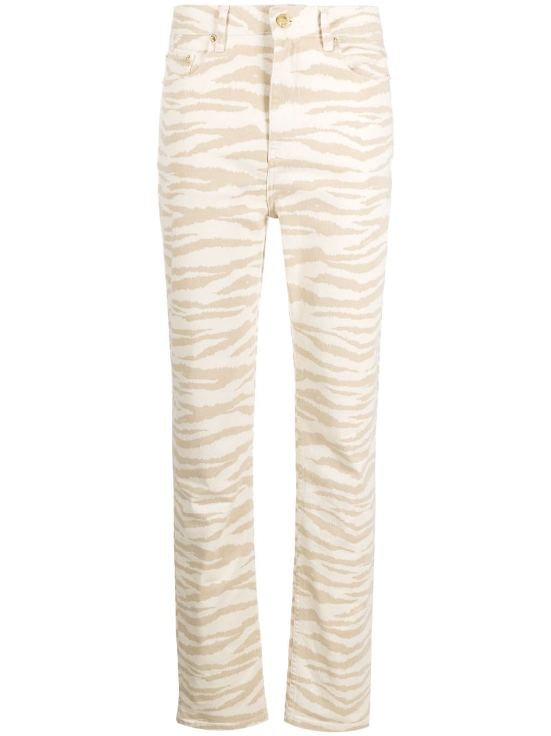 Khaki Graphic Print Denim Jeans