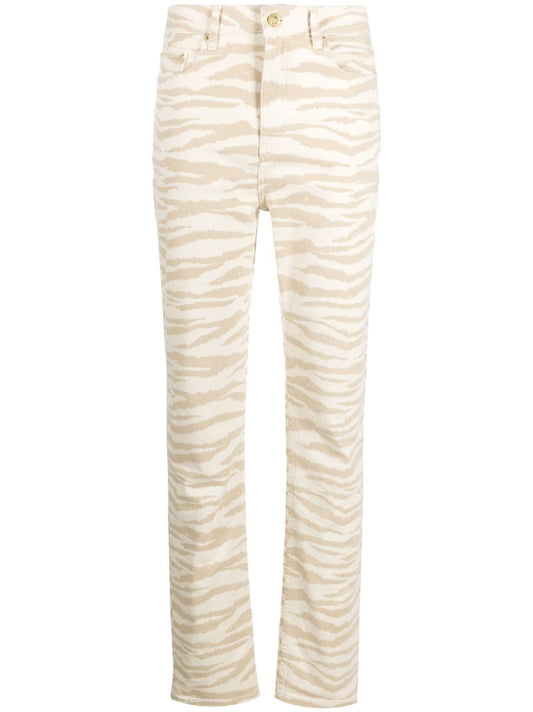 Khaki Graphic Print Denim Jeans