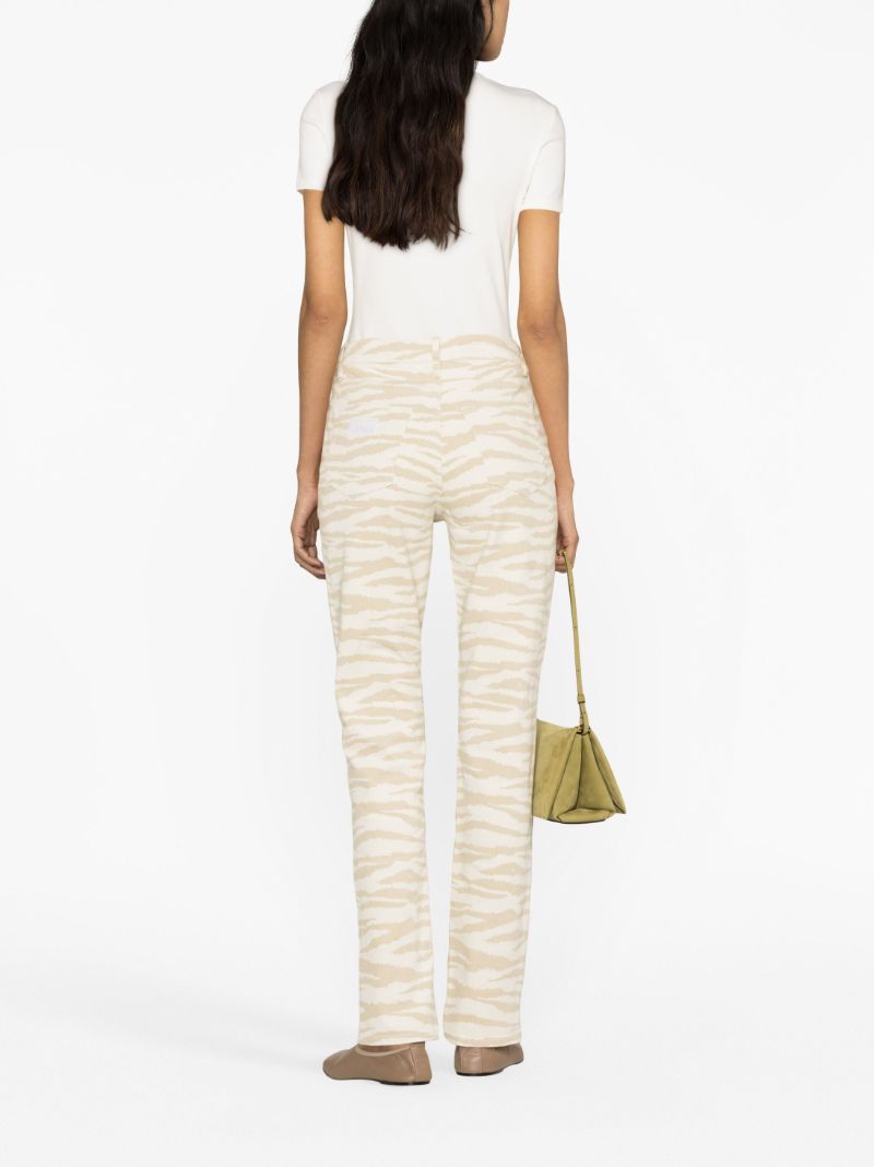 Khaki Graphic Print Denim Jeans