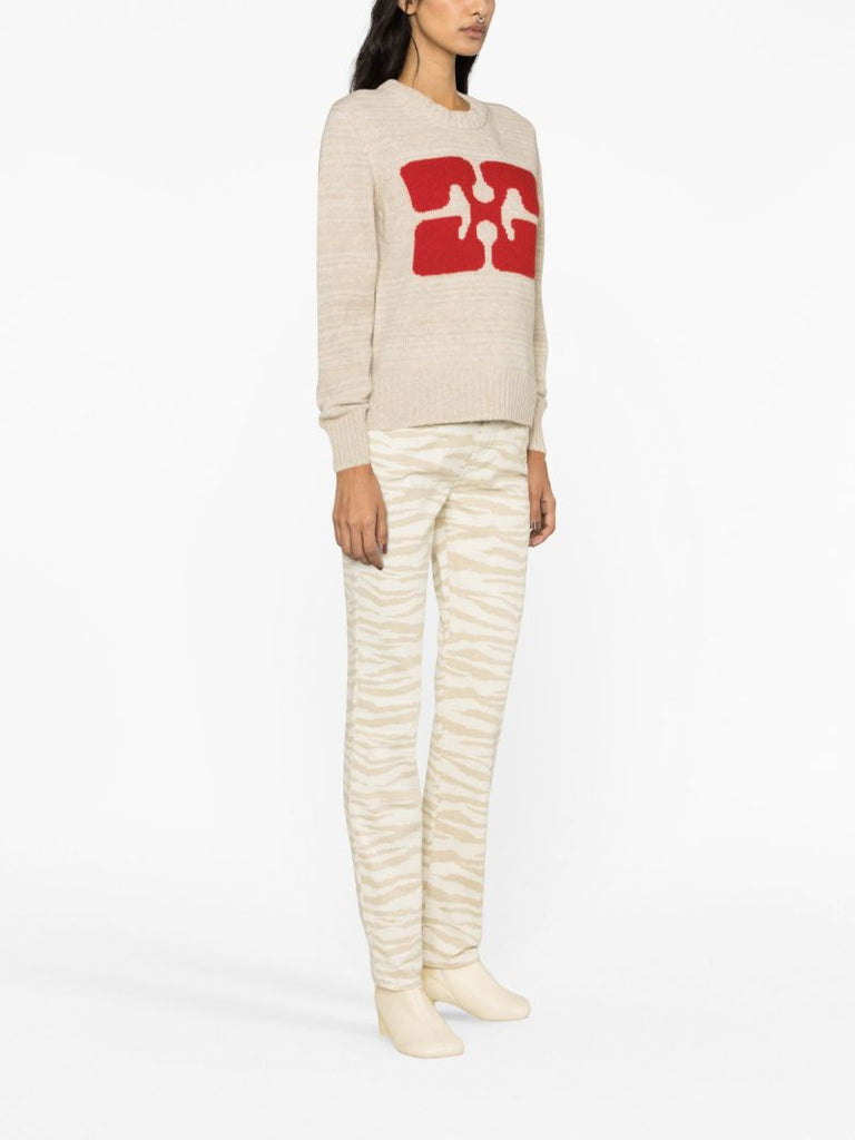 Neutral Intarsia Sweater