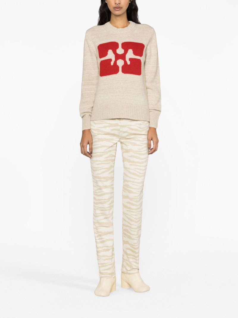 Neutral Intarsia Sweater