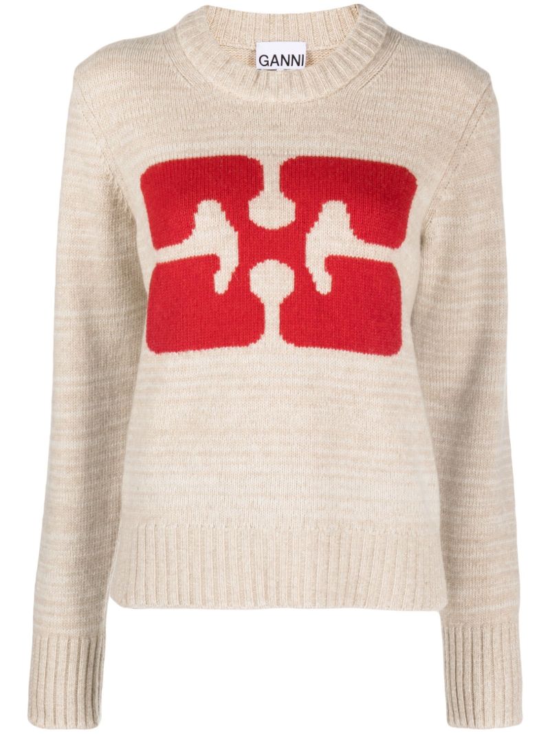 Neutral Intarsia Sweater