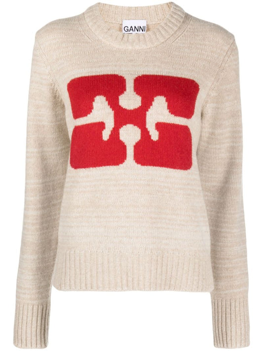 Neutral Intarsia Sweater
