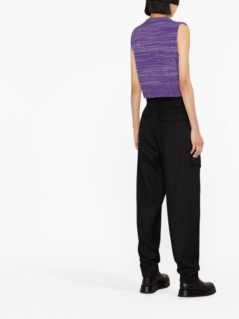Purple Logo Print Knit Vest Top