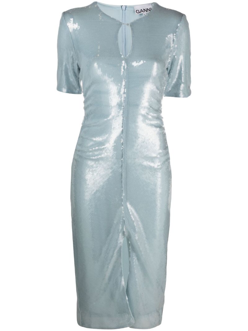Blue Light Sequins Maxi Dress