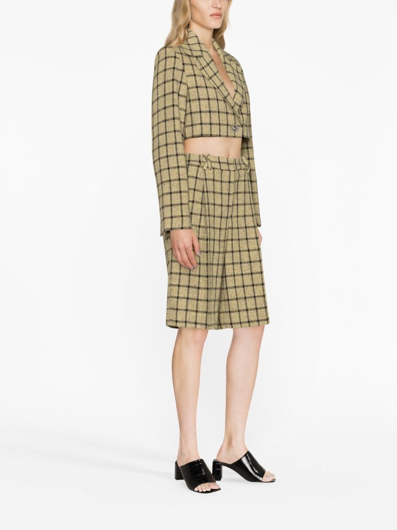 Beige Cropped Tailored Jacket