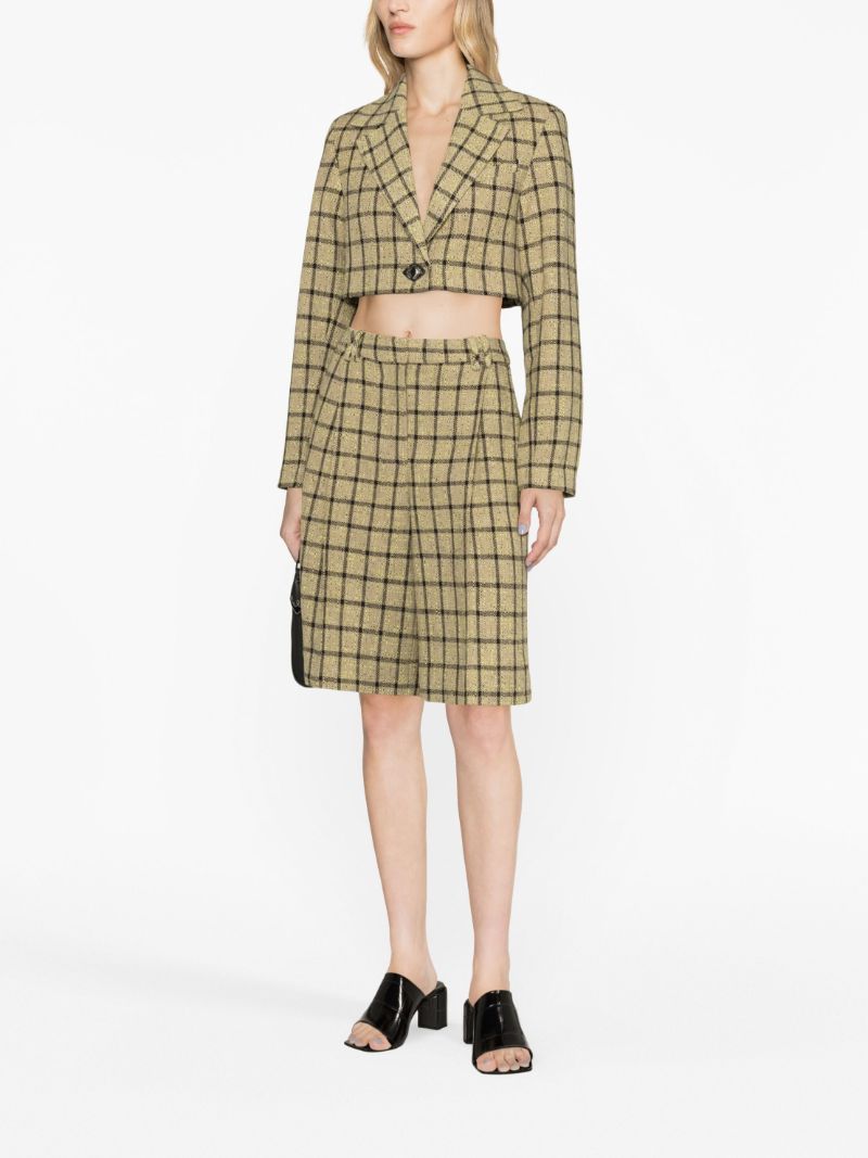Beige Cropped Tailored Jacket
