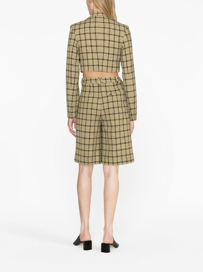 Beige Cropped Tailored Jacket