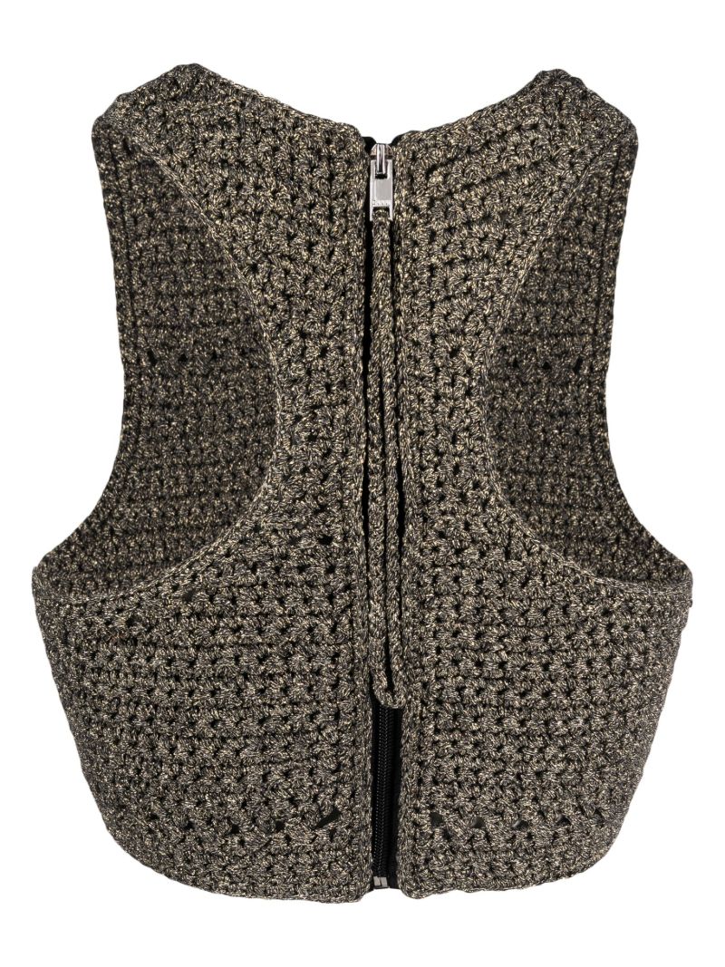 Black Crochet Racerback Tank Top