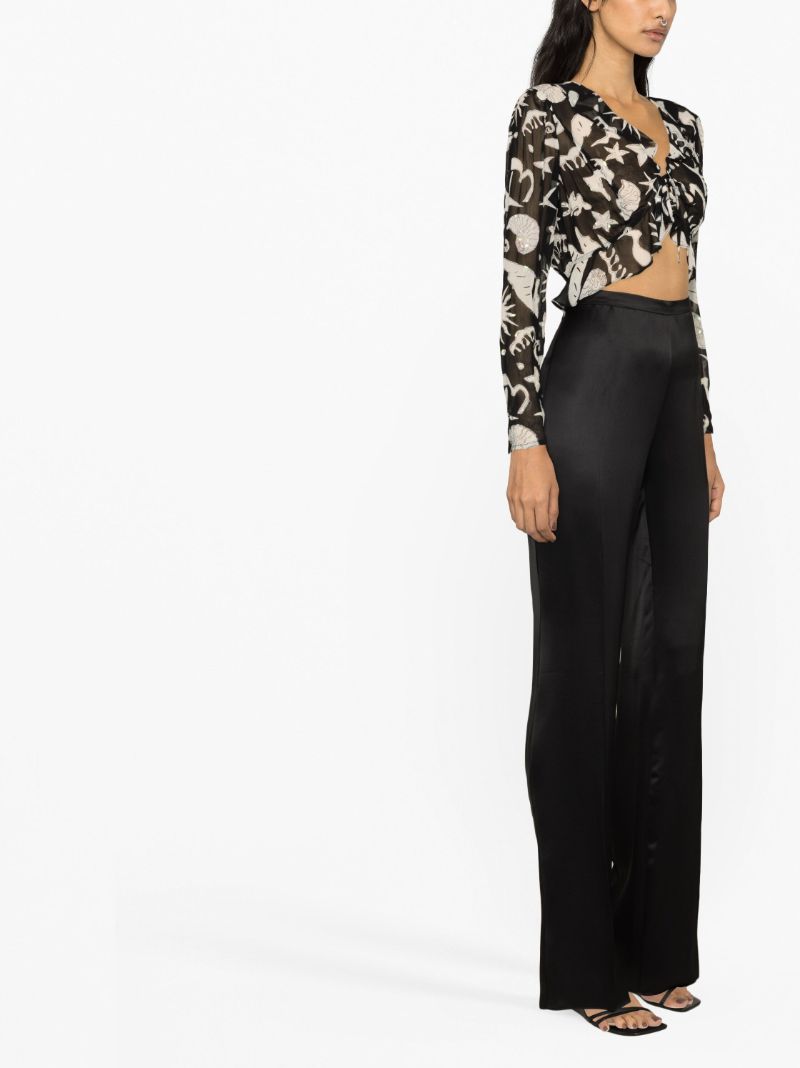 Black Neelu Oceanic Print Blouse