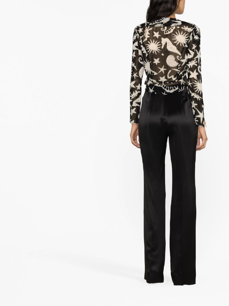 Black Neelu Oceanic Print Blouse