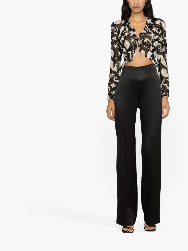 Black Neelu Oceanic Print Blouse