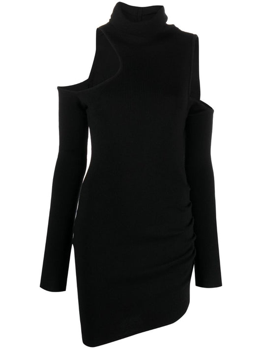 Black Piana Merino Wool Mini Dress