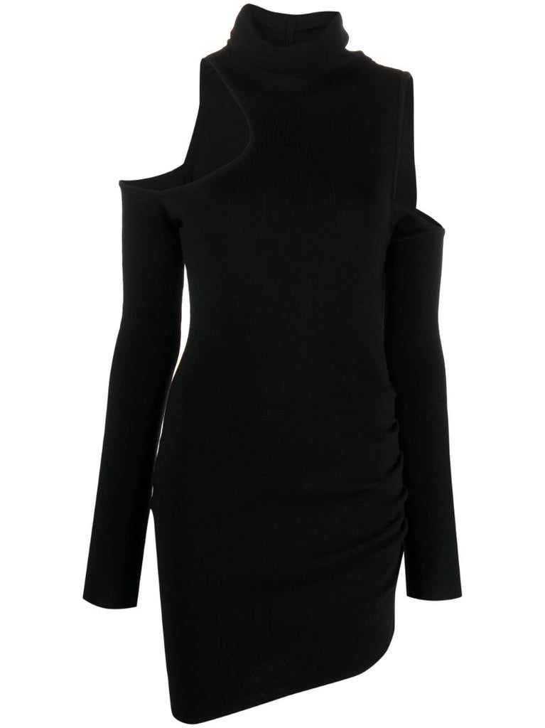 Black Piana Merino Wool Mini Dress