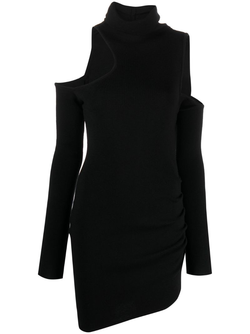 Black Piana Merino Wool Mini Dress